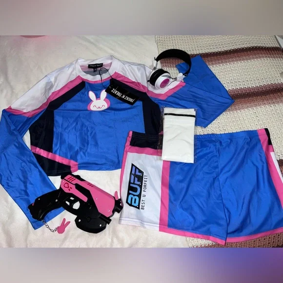 Dolls Kill Trickz N’ Treatz Blue and Pink Gaming Costume Set - Picture 4 of 5